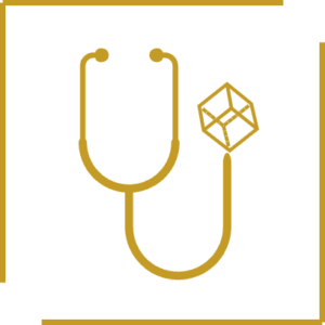 Illustration Stethoskop mit Zuckerstück